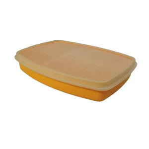 Vintage Tupperware Divided Snack Sandwich Container with Lid  Yellow
